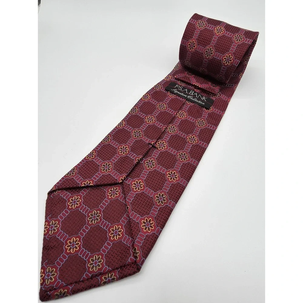 Joseph A Bank Signature Collection Made In Italy Silk Geometric Tie 58